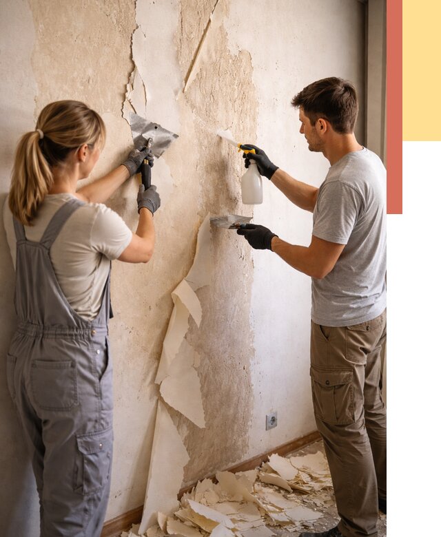 Снятие старых обоев в Кондопоге от 5330 руб. под ключ недорого | ОТДЕЛОЧНИК-Кнп