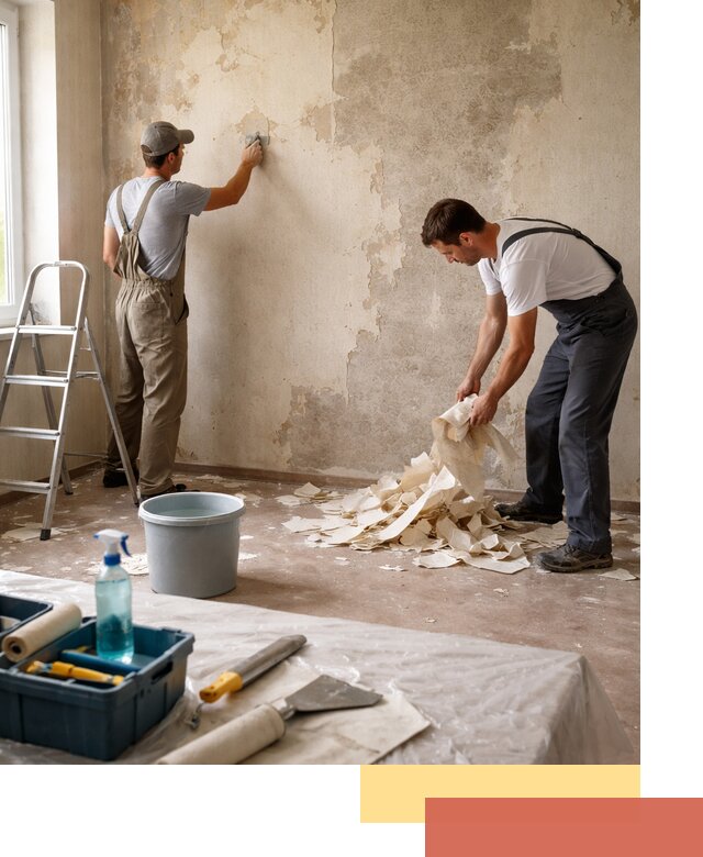 Снятие старых обоев в Кондопоге быстро и качественно