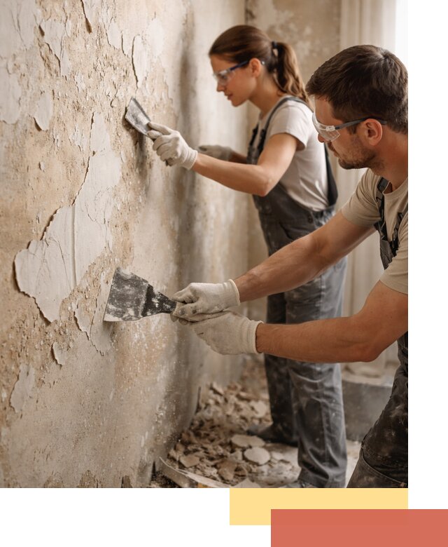 Снятие старой шпаклевки и подготовка поверхностей в Кондопоге