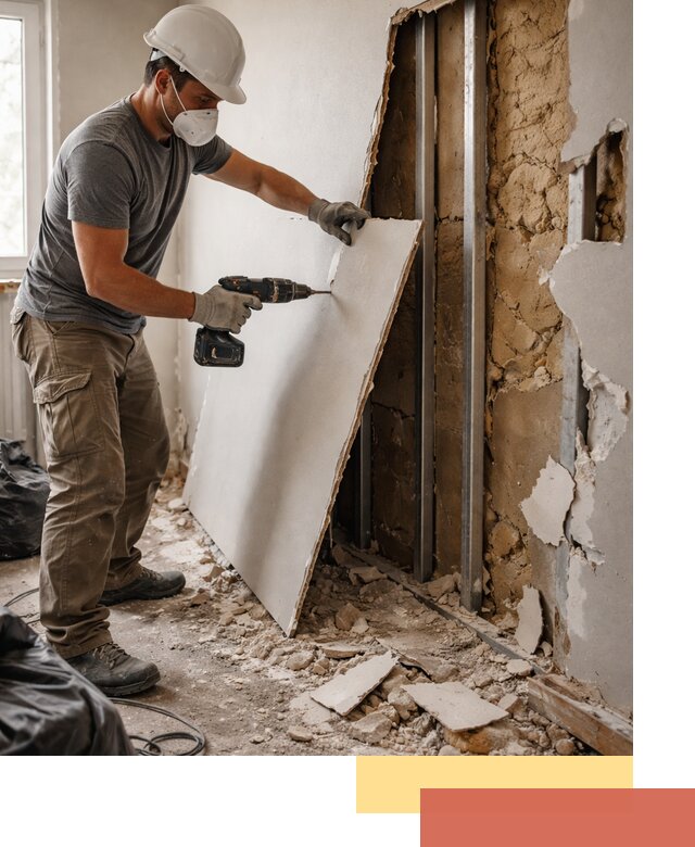 Демонтаж гипсокартона со стен в Кондопоге качественно и быстро