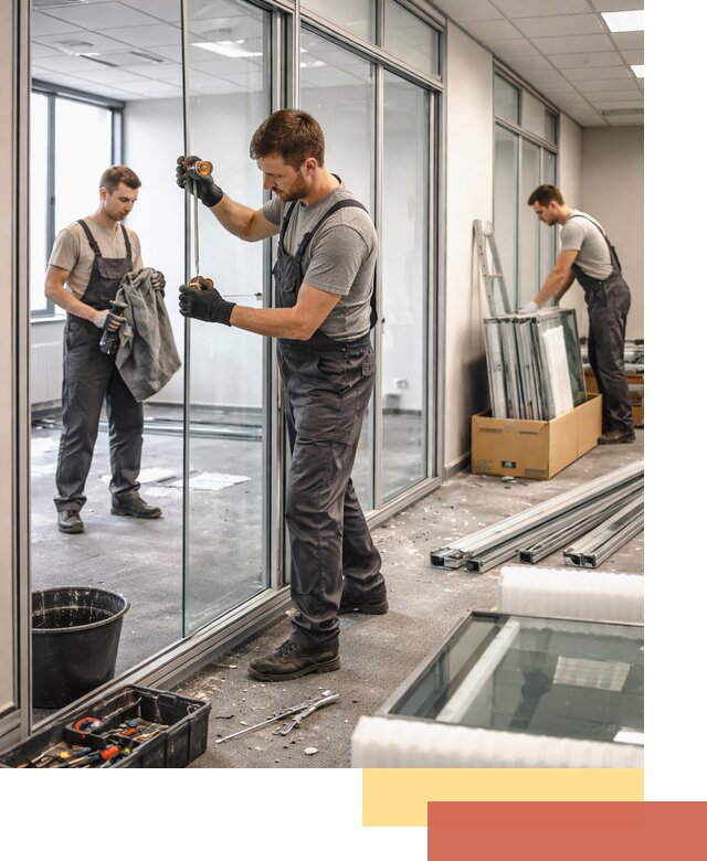 Демонтаж стеклянных перегородок в Кондопоге быстро и безопасно