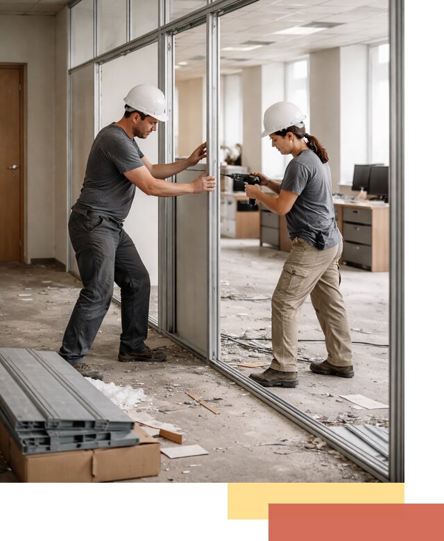 Демонтаж алюминиевых перегородок в Кондопоге быстро и аккуратно