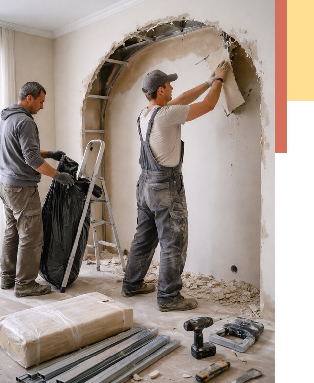 Демонтаж арки из гипсокартона в Кондопоге от 3553 руб. — услуги под ключ | ОТДЕЛОЧНИК-Кнп