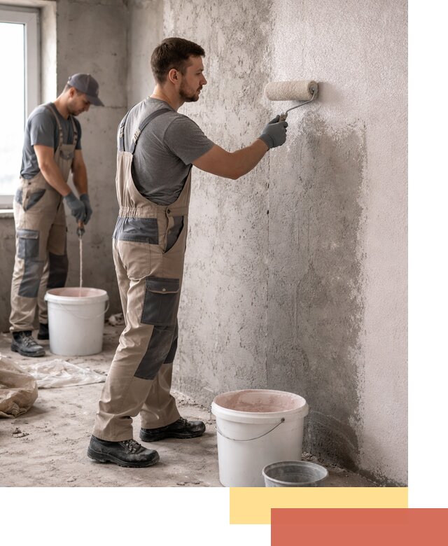 Нанесение бетоноконтакта на стены в Кондопоге для последующей отделки