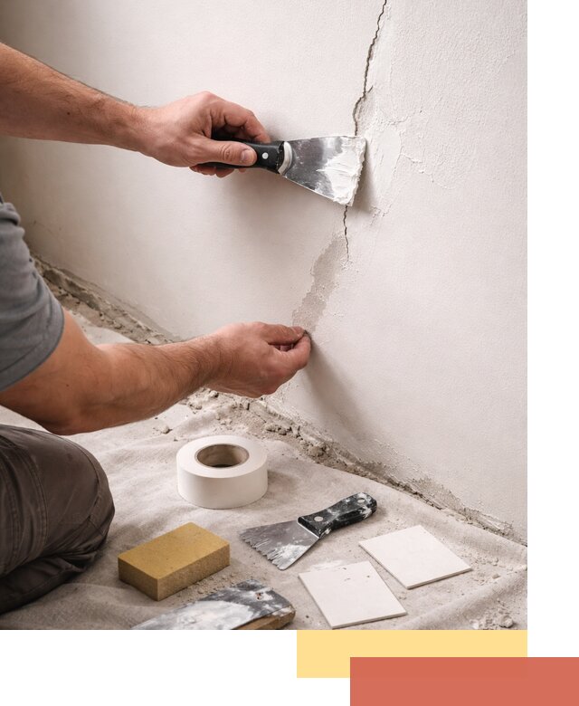 Заделка трещин и сколов в стенах и потолках в Кондопоге