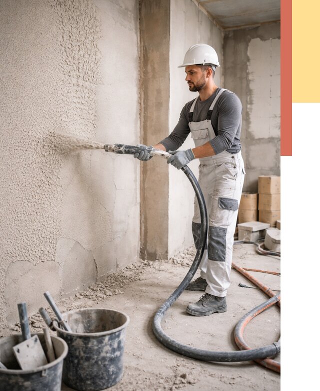 Машинная штукатурка стен в Кондопоге под ключ от 6599 руб./м2 | ОТДЕЛОЧНИК-Кнп