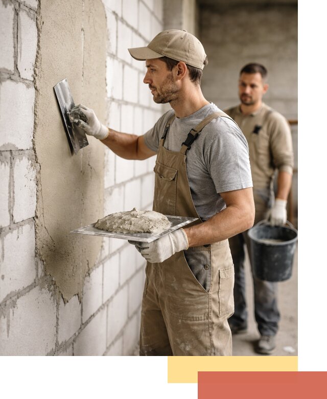 Штукатурка стен из газобетона в Кондопоге под ключ