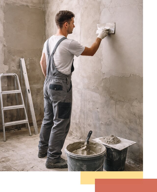 Штукатурка стен в ванной под ключ в Кондопоге