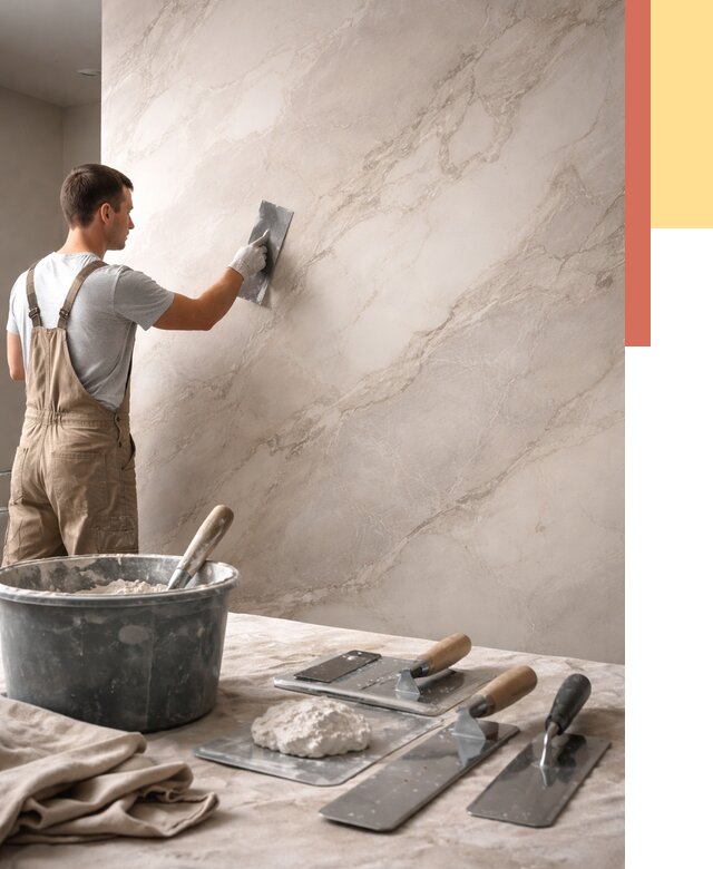 Декоративная штукатурка под мрамор в Кондопоге от 2843 руб./м² — быстро и недорого | ОТДЕЛОЧНИК-Кнп