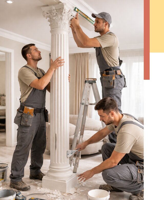 Установка декоративных колонн в Кондопоге от 12182 руб. под ключ | ОТДЕЛОЧНИК-Кнп