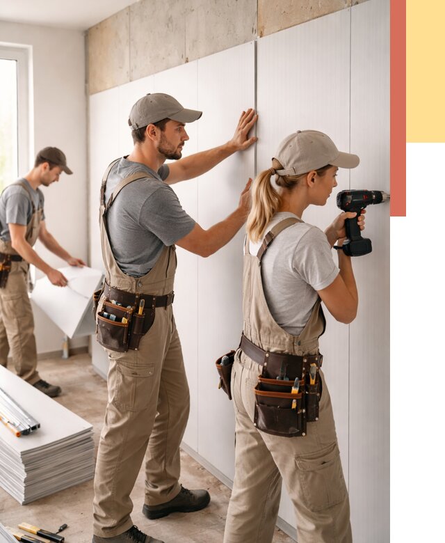 Монтаж ПВХ панелей на стены в Кондопоге от 457 руб/м2 — быстро и недорого | ОТДЕЛОЧНИК-Кнп