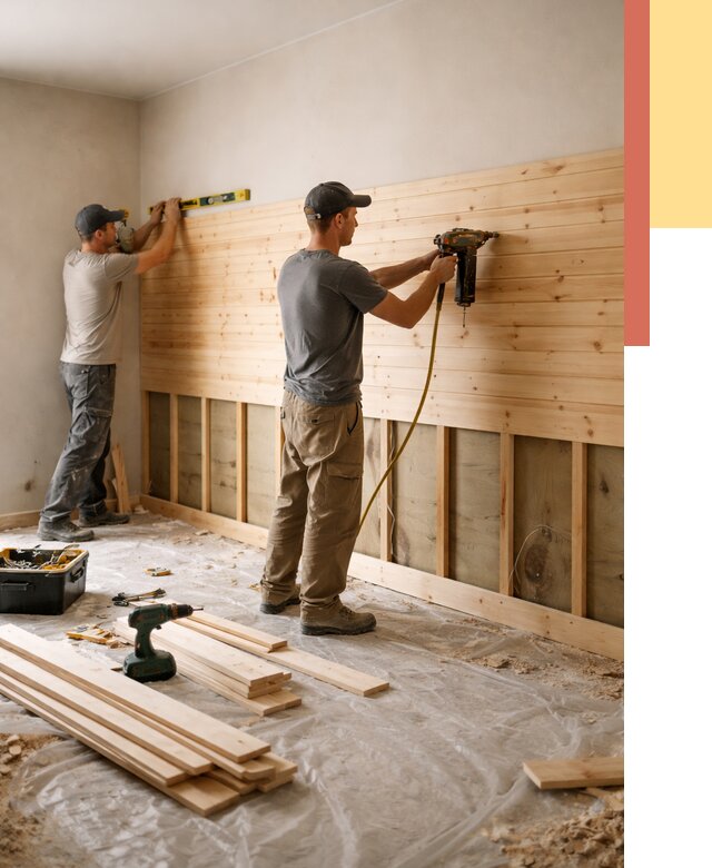 Монтаж деревянной вагонки на стены в Кондопоге от 7614 руб. | Услуги монтажа вагонки | ОТДЕЛОЧНИК-Кнп