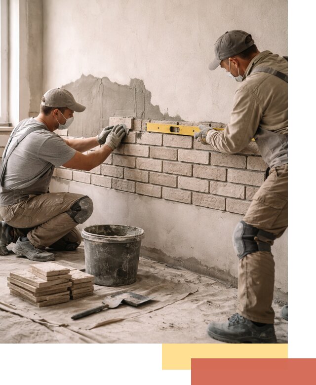 Монтаж декоративного кирпича профессионально в Кондопоге