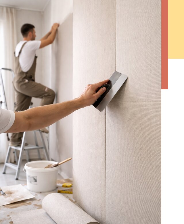 Поклейка текстильных обоев в Кондопоге от 4568 руб. под ключ | ОТДЕЛОЧНИК-Кнп