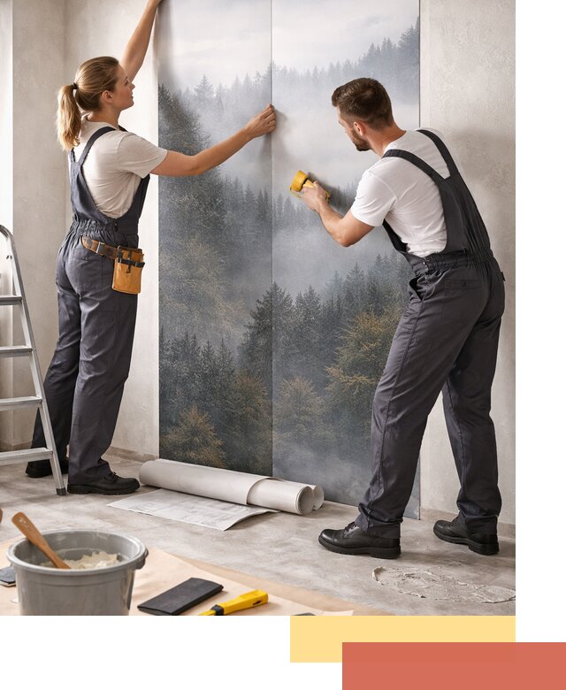 Поклейка фотообоев профессионально в Кондопоге под ключ