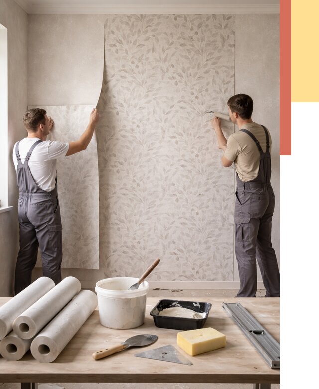 Поклейка обоев с подбором рисунка в Кондопоге от 3553 руб. | ОТДЕЛОЧНИК-Кнп - быстро и недорого