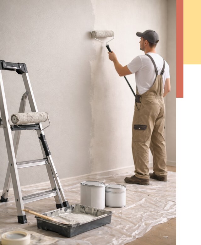 Покраска стен латексной краской в Кондопоге от 4568 руб. за м2 | ОТДЕЛОЧНИК-Кнп