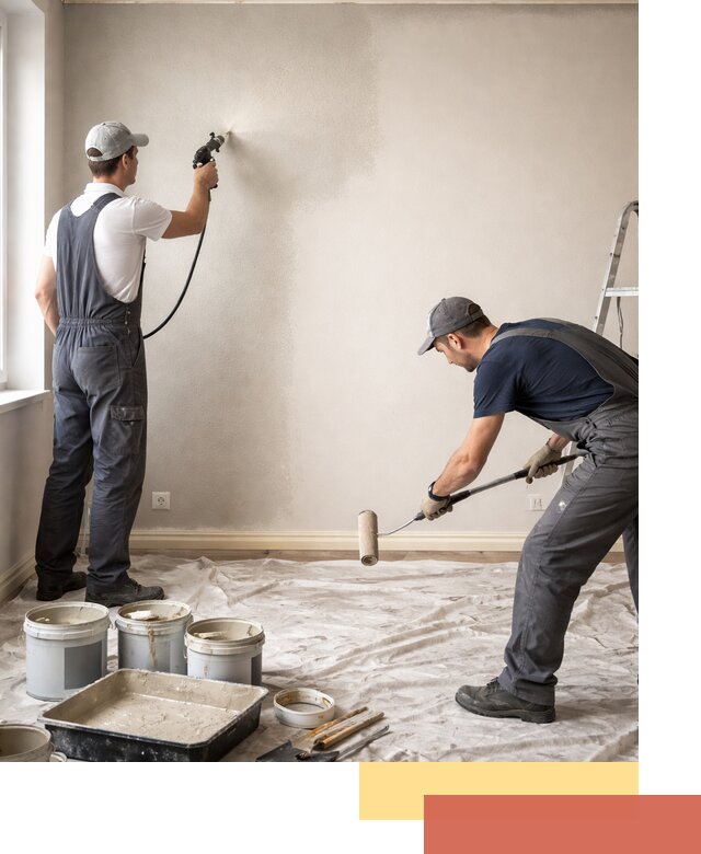 Покраска стен моющейся краской и защита поверхностей в Кондопоге