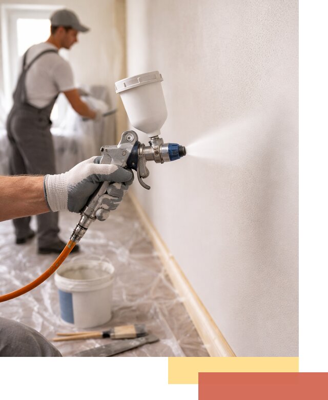 Покраска стен краскопультом в Кондопоге быстро и качественно