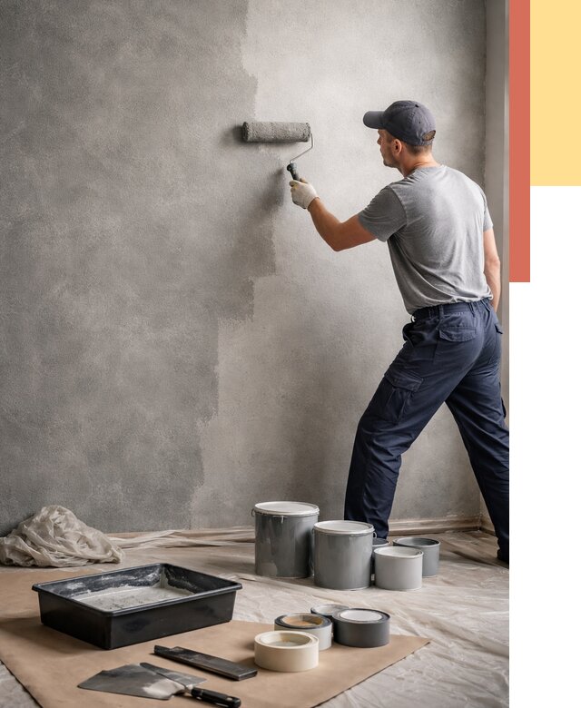 Покраска стен под бетон в Кондопоге от 660 руб. за м2 — быстро и недорого | ОТДЕЛОЧНИК-Кнп