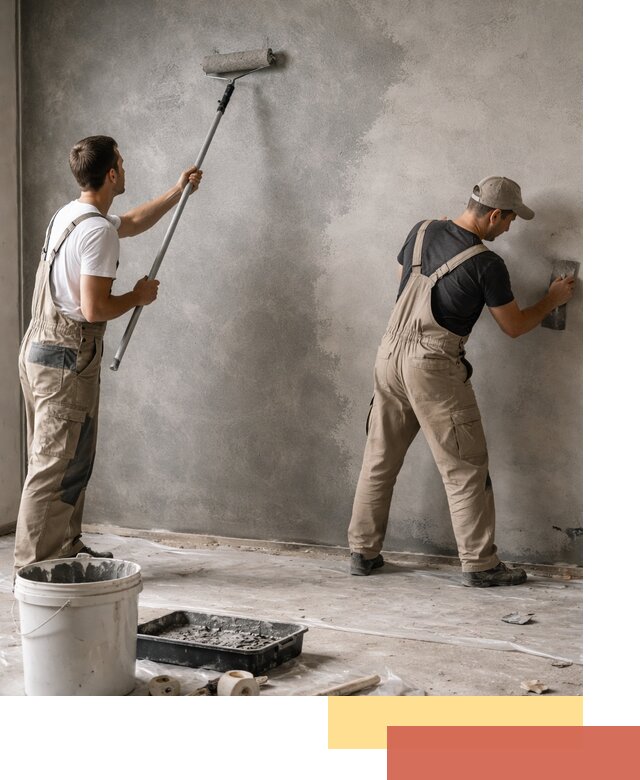 Покраска стен под бетон в Кондопоге профессионально и недорого