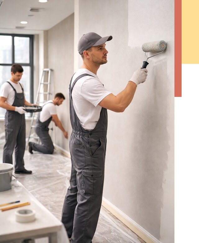 Покраска стен в офисе в Кондопоге от 8629 руб. — быстро и недорого | ОТДЕЛОЧНИК-Кнп