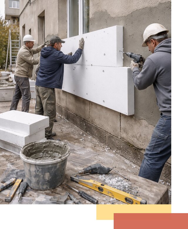 Утепление наружных стен пенопластом в Кондопоге