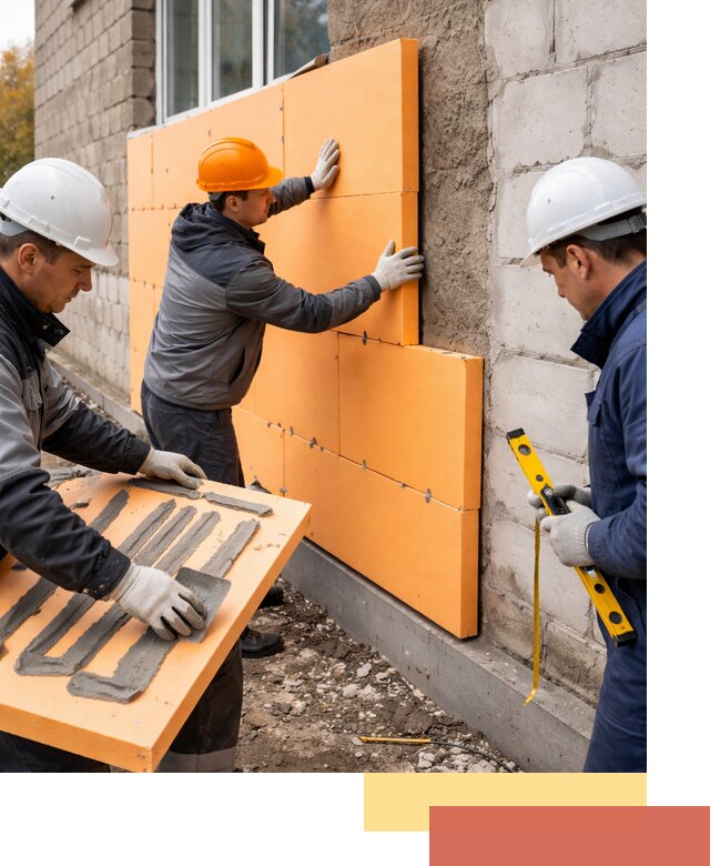 Утепление фасада пеноплексом под ключ в Кондопоге