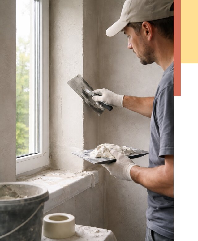 Штукатурка откосов в Кондопоге от 4568 руб/м² — услуги и выравнивание под ключ | ОТДЕЛОЧНИК-Кнп