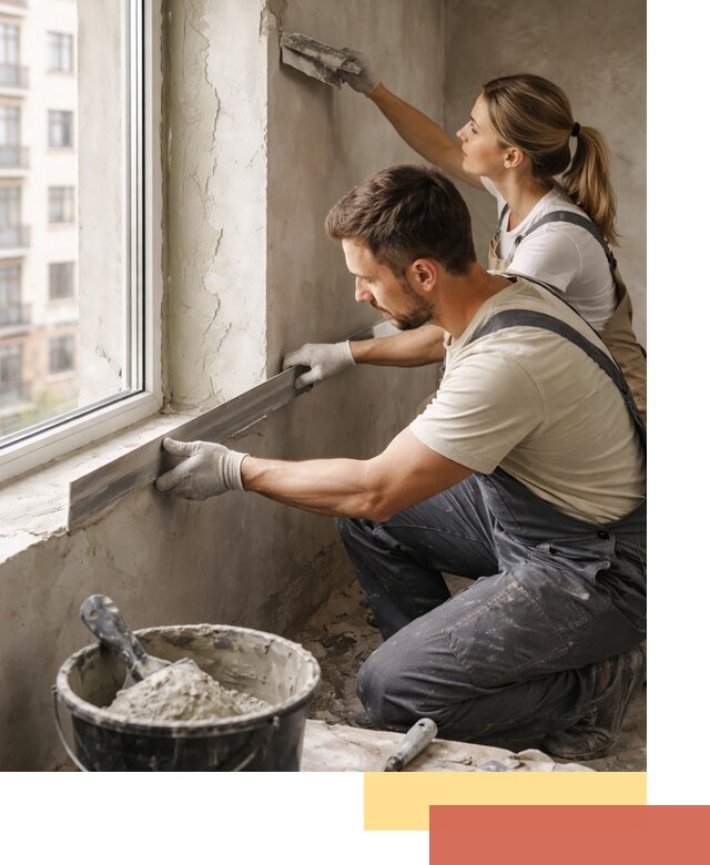 Штукатурка откосов дверей и окон профессионально в Кондопоге