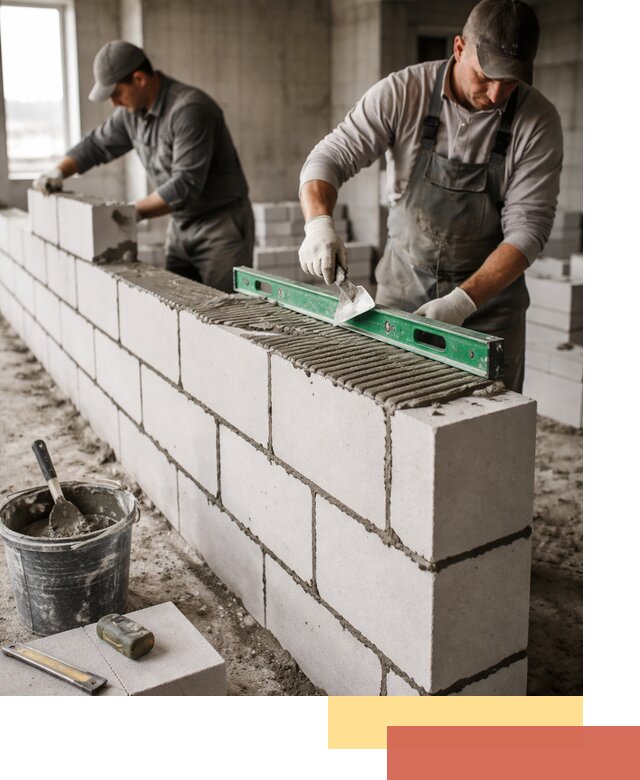 Кладка перегородок из газобетона в Кондопоге быстро и качественно