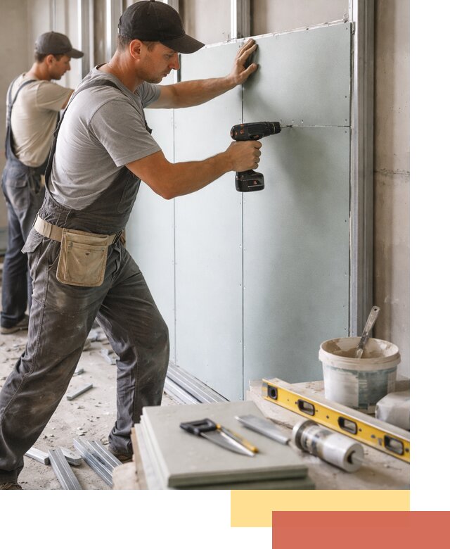 Кладка влагостойких перегородок ПГП в Кондопоге