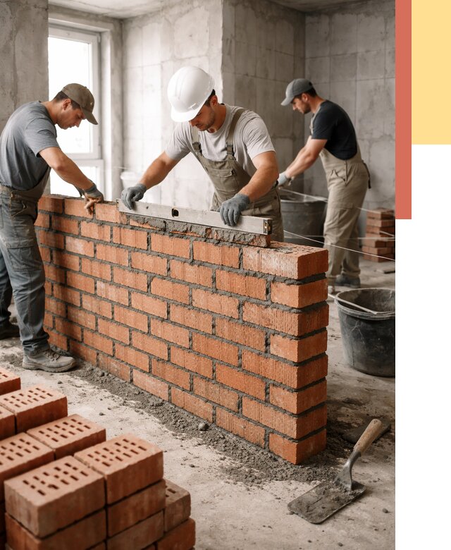 Кладка перегородок из кирпича в Кондопоге от 3553 руб. за м² | ОТДЕЛОЧНИК-Кнп