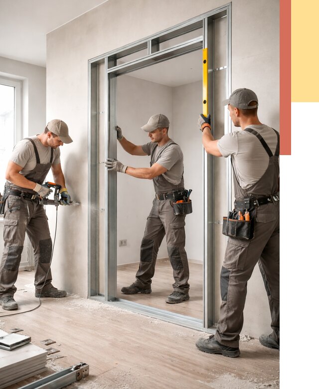 Устройство дверного проема в перегородке в Кондопоге от 4568 руб. под ключ | ОТДЕЛОЧНИК-Кнп