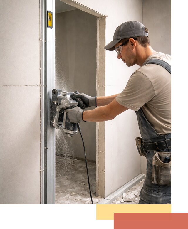 Устройство дверного проема в перегородке в Кондопоге