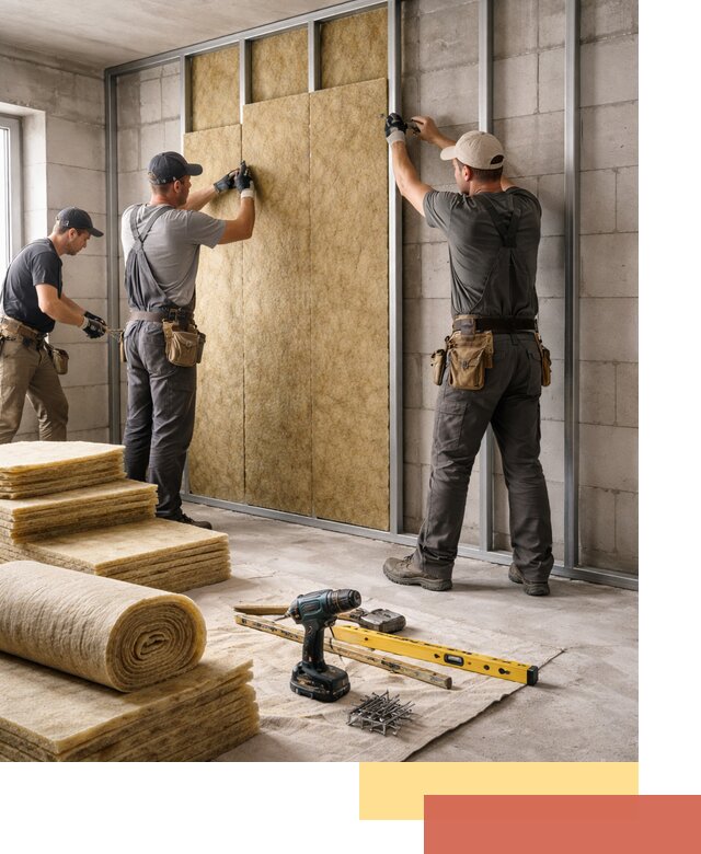 Шумоизоляция перегородок из блоков в Кондопоге — монтаж и защита шумоизоляцией