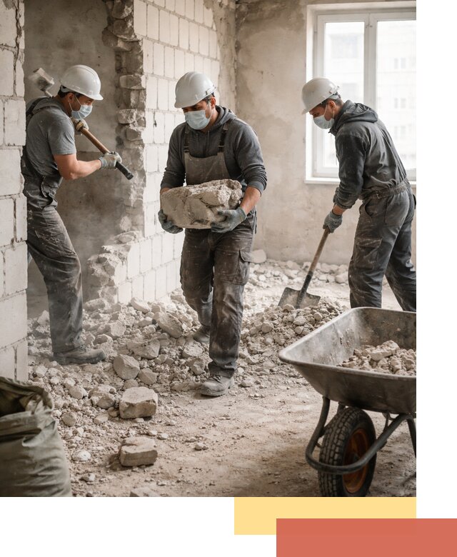 Демонтаж блочных перегородок в Кондопоге быстро и аккуратно