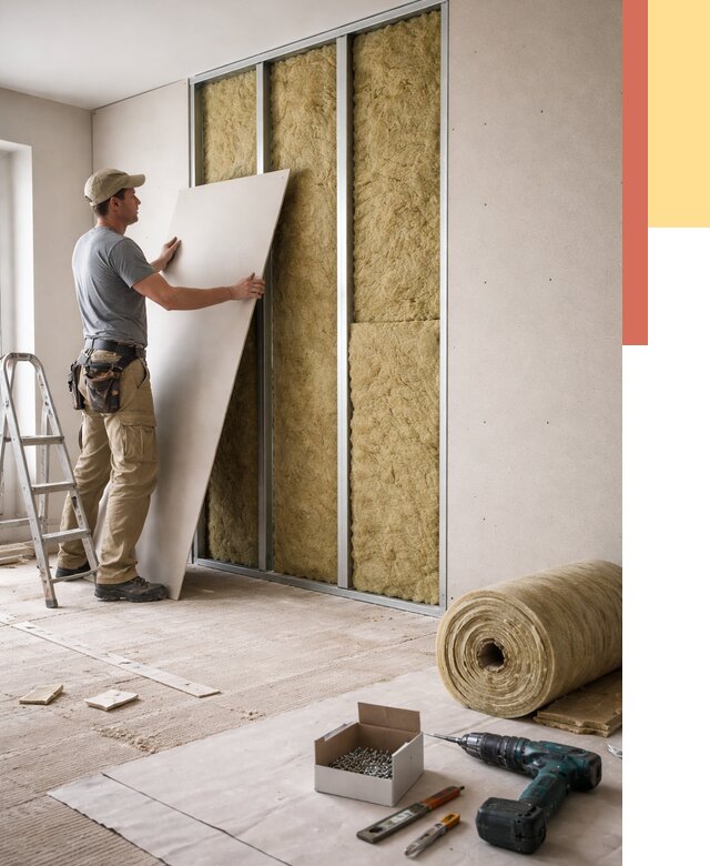 Перегородка из гипсокартона с шумоизоляцией в Кондопоге от 3167 руб. | ОТДЕЛОЧНИК-Кнп