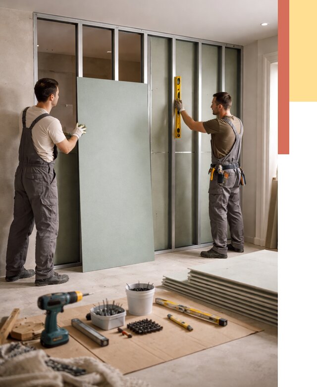 Перегородка из влагостойкого гипсокартона в Кондопоге от 4873 руб. — монтаж под ключ | ОТДЕЛОЧНИК-Кнп