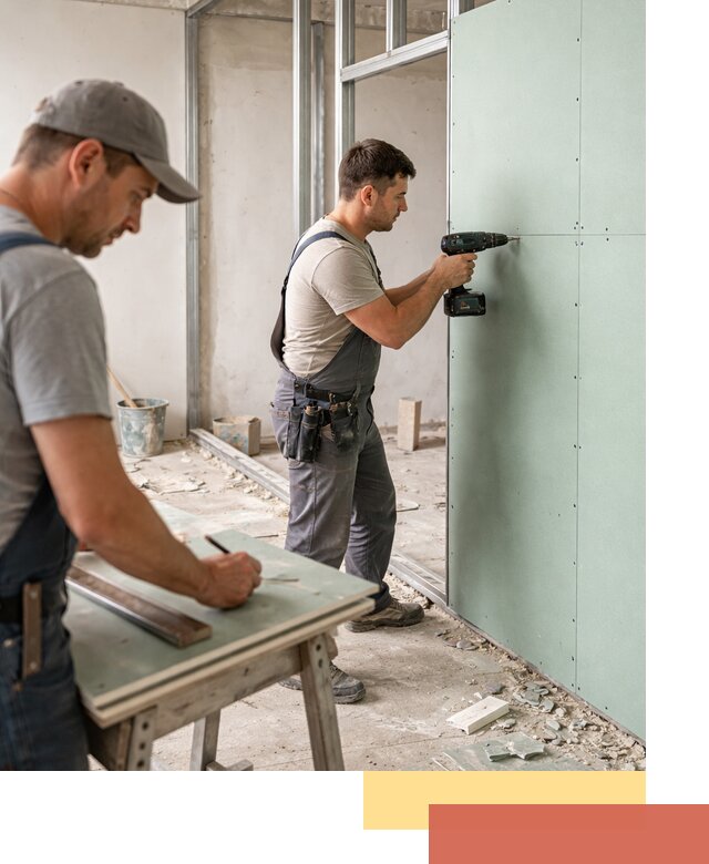 Перегородки из влагостойкого гипсокартона под ключ в Кондопоге