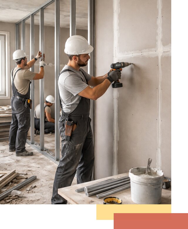 Перегородки из огнестойкого гипсокартона в Кондопоге под ключ