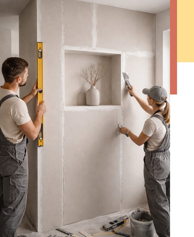 Перегородка из гипсокартона с нишей в Кондопоге от 3299 руб. под ключ | ОТДЕЛОЧНИК-Кнп