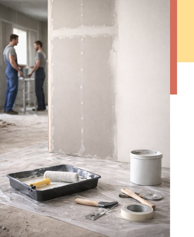 Покраска перегородок из гипсокартона в Кондопоге от 4568 руб. под ключ | ОТДЕЛОЧНИК-Кнп