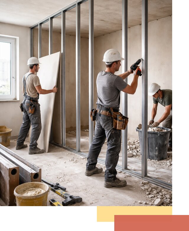 Перенос гипсокартонной перегородки в Кондопоге профессионально и быстро