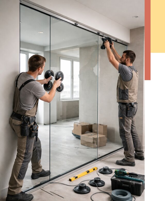 Монтаж стеклянных перегородок в Кондопоге от 6599 руб. | ОТДЕЛОЧНИК-Кнп