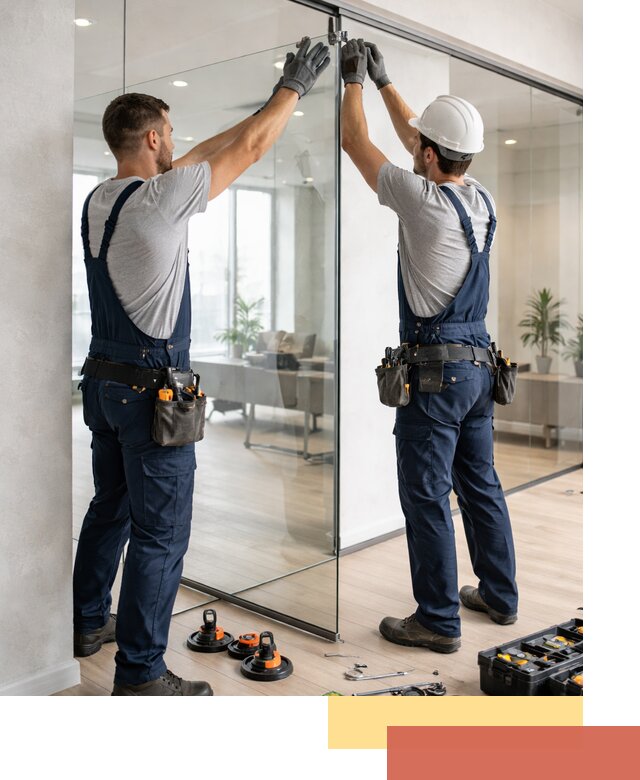 Безрамные стеклянные перегородки под ключ в Кондопоге