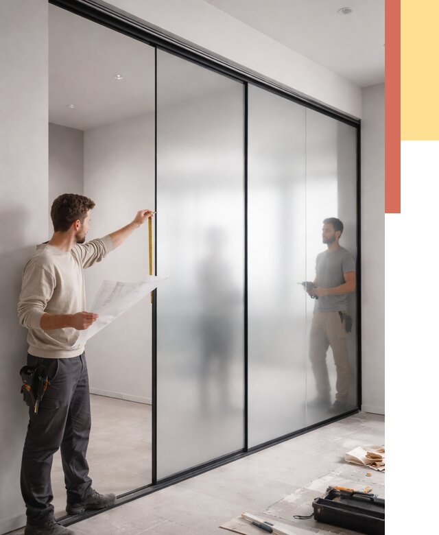 Матовые стеклянные перегородки в Кондопоге от 8629 руб. — монтаж и установка | ОТДЕЛОЧНИК-Кнп