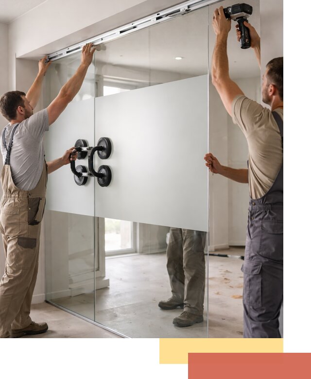 Матовые стеклянные перегородки под ключ в Кондопоге