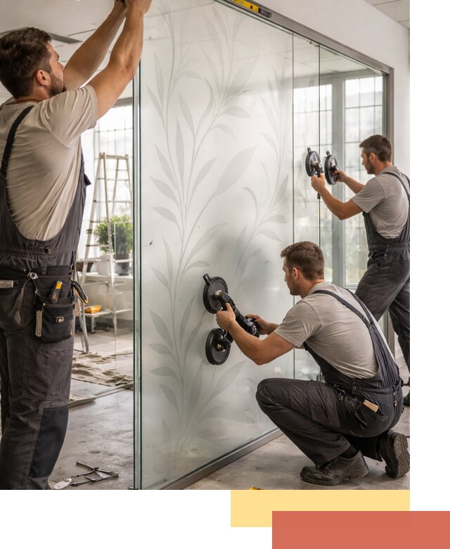 Стеклянные перегородки с рисунком на заказ в Кондопоге