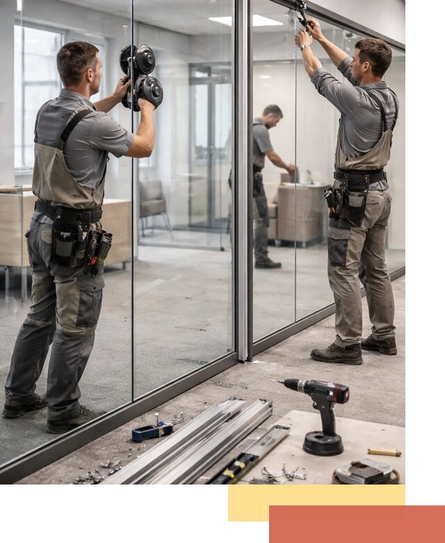 Стеклянные офисные перегородки под ключ в Кондопоге